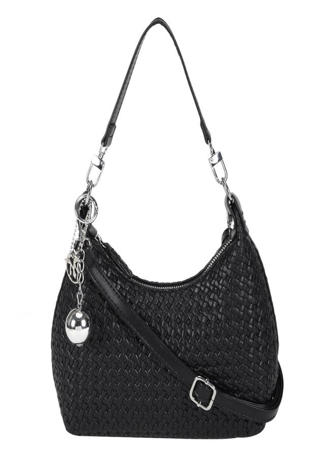 MONROW Stylish And Trendy Regularwear Crossbody And Shoulder Black Bag with Two Handle and Detachable Sling Strap for Women - Image 1